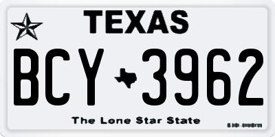 TX license plate BCY3962