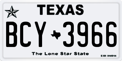 TX license plate BCY3966