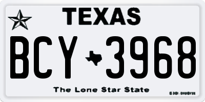 TX license plate BCY3968