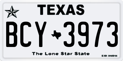 TX license plate BCY3973