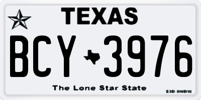 TX license plate BCY3976