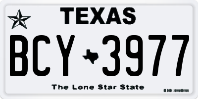 TX license plate BCY3977
