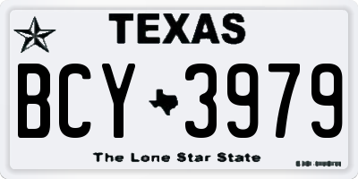 TX license plate BCY3979