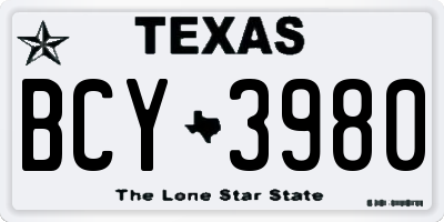 TX license plate BCY3980