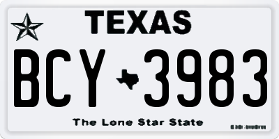 TX license plate BCY3983