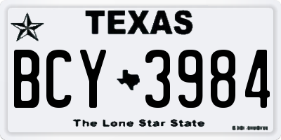 TX license plate BCY3984