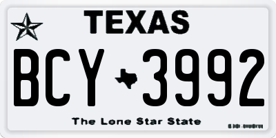 TX license plate BCY3992