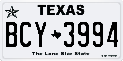 TX license plate BCY3994