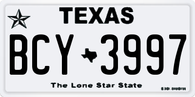 TX license plate BCY3997