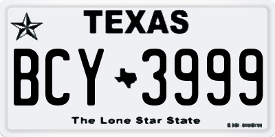 TX license plate BCY3999