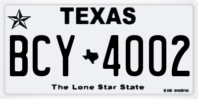 TX license plate BCY4002