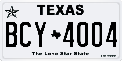 TX license plate BCY4004