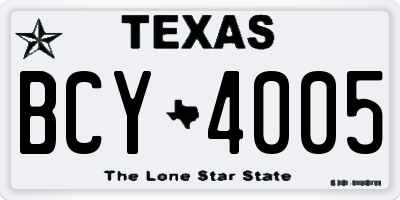 TX license plate BCY4005