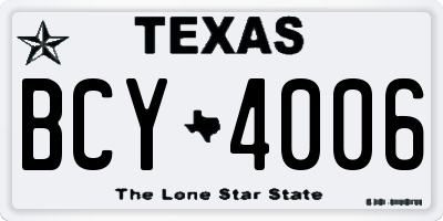 TX license plate BCY4006