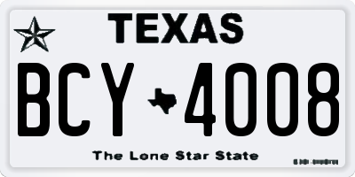 TX license plate BCY4008
