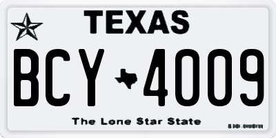 TX license plate BCY4009