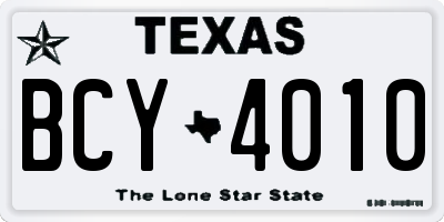 TX license plate BCY4010