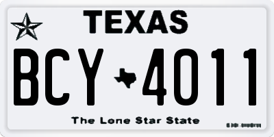 TX license plate BCY4011