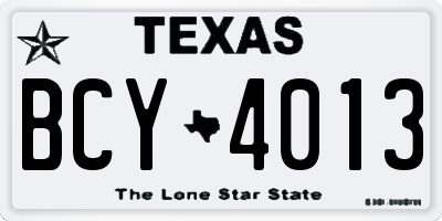 TX license plate BCY4013