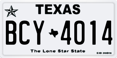 TX license plate BCY4014