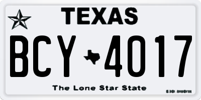 TX license plate BCY4017
