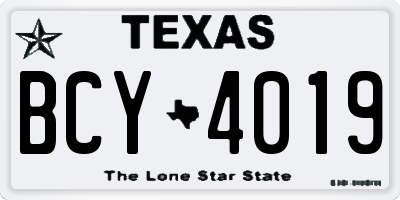 TX license plate BCY4019