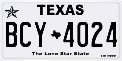 TX license plate BCY4024