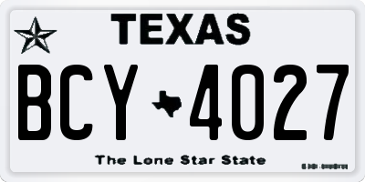 TX license plate BCY4027