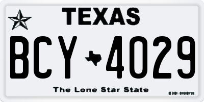 TX license plate BCY4029