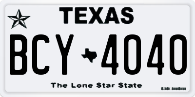 TX license plate BCY4040