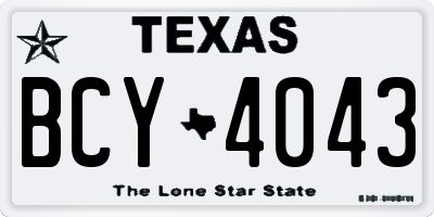 TX license plate BCY4043