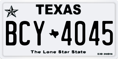 TX license plate BCY4045