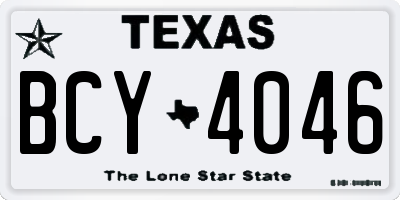 TX license plate BCY4046