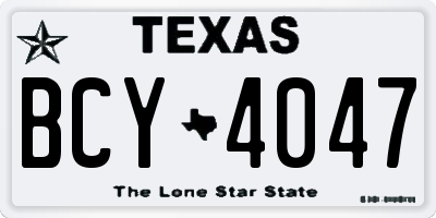 TX license plate BCY4047