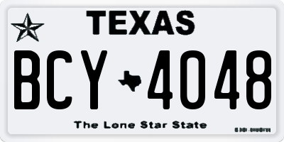 TX license plate BCY4048