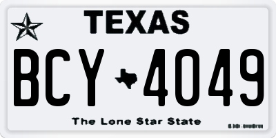 TX license plate BCY4049