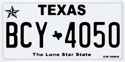 TX license plate BCY4050