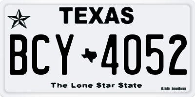 TX license plate BCY4052