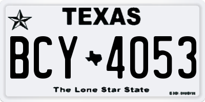 TX license plate BCY4053