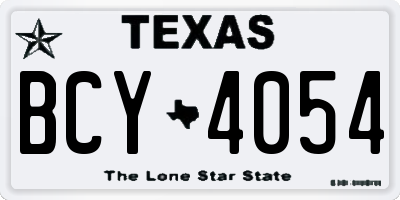TX license plate BCY4054
