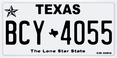 TX license plate BCY4055