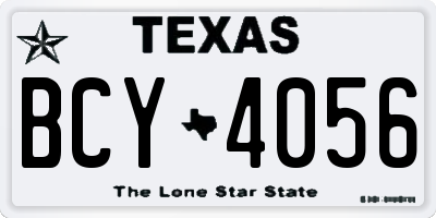 TX license plate BCY4056