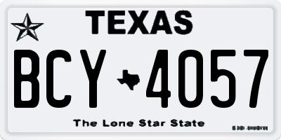 TX license plate BCY4057
