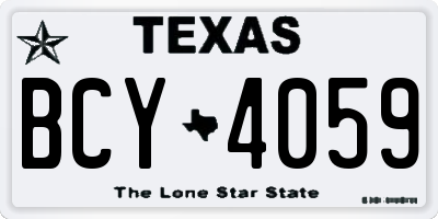 TX license plate BCY4059
