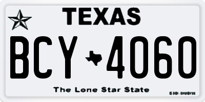 TX license plate BCY4060