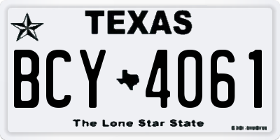 TX license plate BCY4061