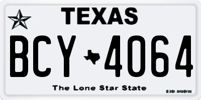 TX license plate BCY4064