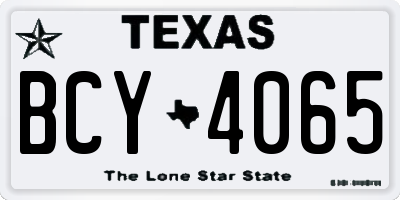 TX license plate BCY4065
