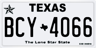 TX license plate BCY4066