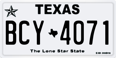TX license plate BCY4071